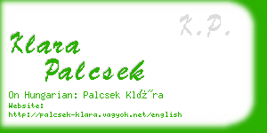 klara palcsek business card